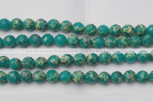 CDE2178 15.5 inches 22mm faceted round dyed sea sediment jasper beads