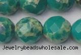 CDE2179 15.5 inches 24mm faceted round dyed sea sediment jasper beads