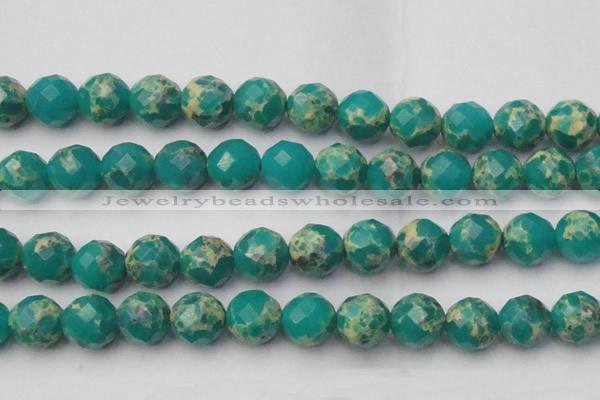 CDE2179 15.5 inches 24mm faceted round dyed sea sediment jasper beads