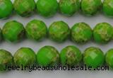 CDE2181 15.5 inches 8mm faceted round dyed sea sediment jasper beads