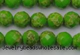 CDE2182 15.5 inches 10mm faceted round dyed sea sediment jasper beads