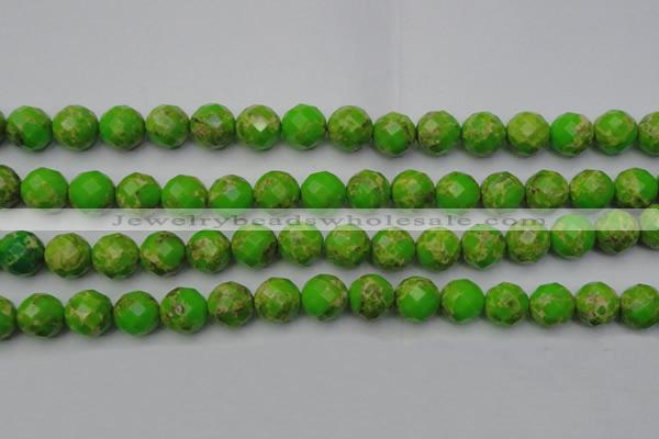 CDE2186 15.5 inches 18mm faceted round dyed sea sediment jasper beads