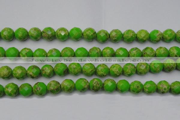 CDE2187 15.5 inches 20mm faceted round dyed sea sediment jasper beads