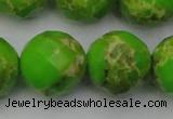 CDE2189 15.5 inches 24mm faceted round dyed sea sediment jasper beads