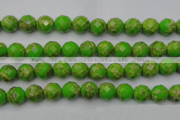 CDE2189 15.5 inches 24mm faceted round dyed sea sediment jasper beads