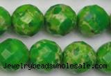 CDE2196 15.5 inches 18mm faceted round dyed sea sediment jasper beads