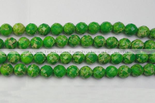 CDE2197 15.5 inches 20mm faceted round dyed sea sediment jasper beads