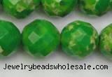 CDE2198 15.5 inches 22mm faceted round dyed sea sediment jasper beads