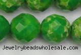 CDE2199 15.5 inches 24mm faceted round dyed sea sediment jasper beads