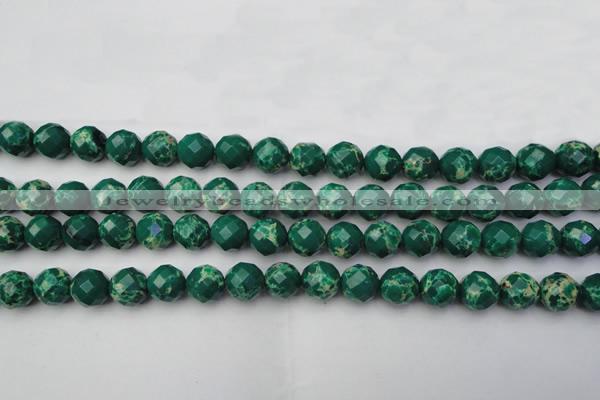 CDE2202 15.5 inches 10mm faceted round dyed sea sediment jasper beads