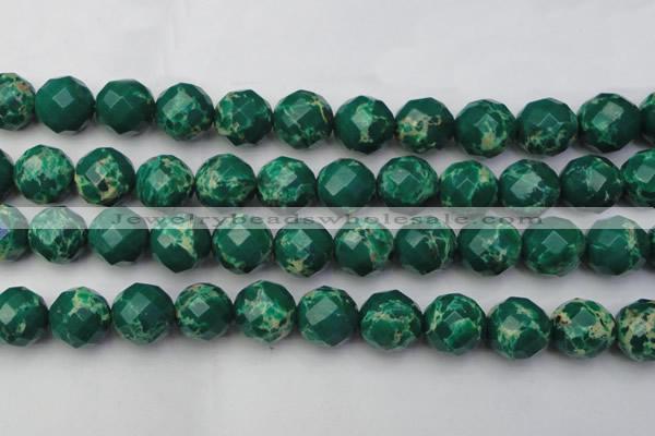 CDE2208 15.5 inches 22mm faceted round dyed sea sediment jasper beads