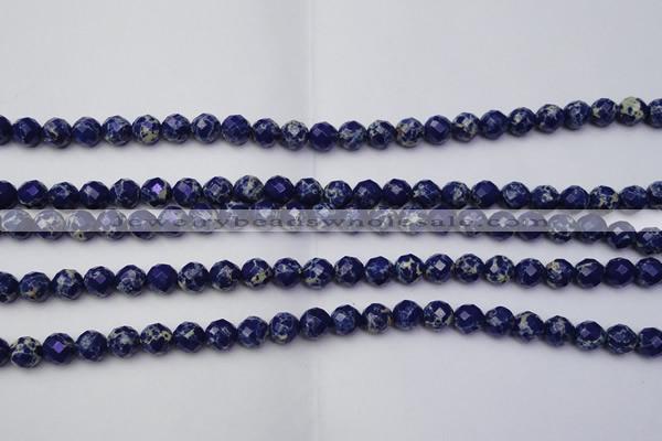 CDE2210 15.5 inches 6mm faceted round dyed sea sediment jasper beads