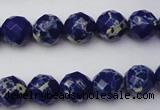 CDE2211 15.5 inches 8mm faceted round dyed sea sediment jasper beads