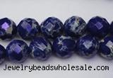 CDE2212 15.5 inches 10mm faceted round dyed sea sediment jasper beads