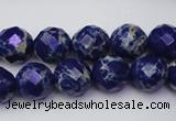 CDE2213 15.5 inches 12mm faceted round dyed sea sediment jasper beads