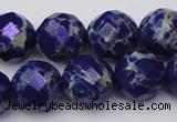 CDE2217 15.5 inches 20mm faceted round dyed sea sediment jasper beads