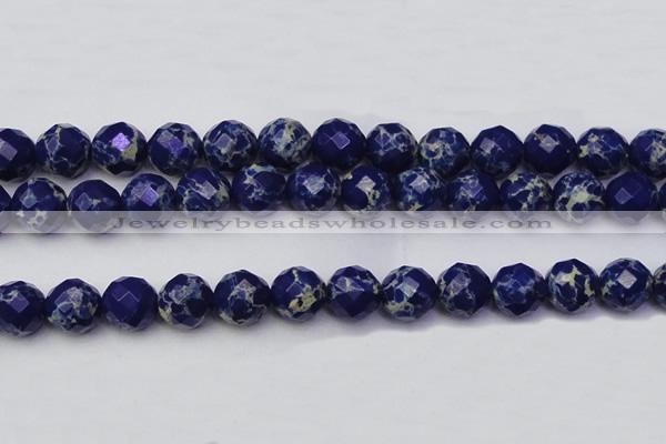 CDE2218 15.5 inches 22mm faceted round dyed sea sediment jasper beads