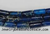 CDE226 15.5 inches 6*12mm tube dyed sea sediment jasper beads