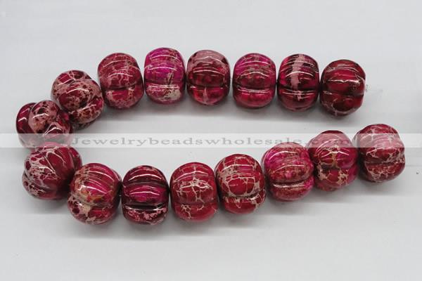 CDE25 15.5 inches 26*35mm pumpkin dyed sea sediment jasper beads