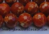 CDE2500 15.5 inches 14mm faceted round dyed sea sediment jasper beads