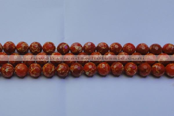 CDE2500 15.5 inches 14mm faceted round dyed sea sediment jasper beads