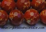 CDE2502 15.5 inches 18mm faceted round dyed sea sediment jasper beads