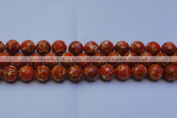 CDE2502 15.5 inches 18mm faceted round dyed sea sediment jasper beads