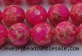 CDE2507 15.5 inches 14mm faceted round dyed sea sediment jasper beads