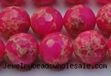 CDE2508 15.5 inches 16mm faceted round dyed sea sediment jasper beads