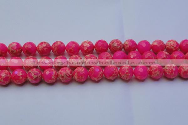 CDE2508 15.5 inches 16mm faceted round dyed sea sediment jasper beads