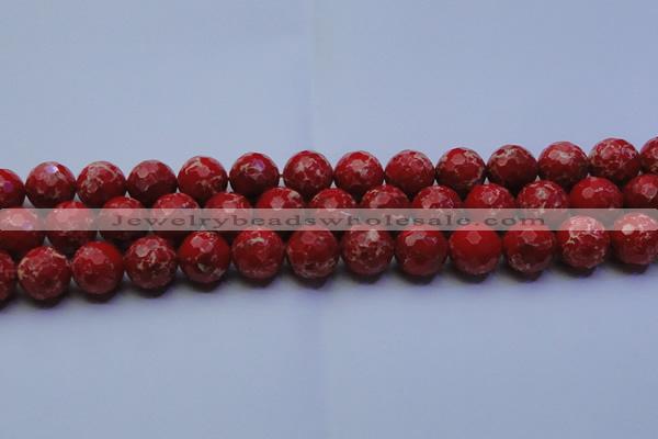 CDE2515 15.5 inches 16mm faceted round dyed sea sediment jasper beads