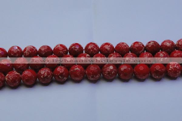 CDE2516 15.5 inches 18mm faceted round dyed sea sediment jasper beads