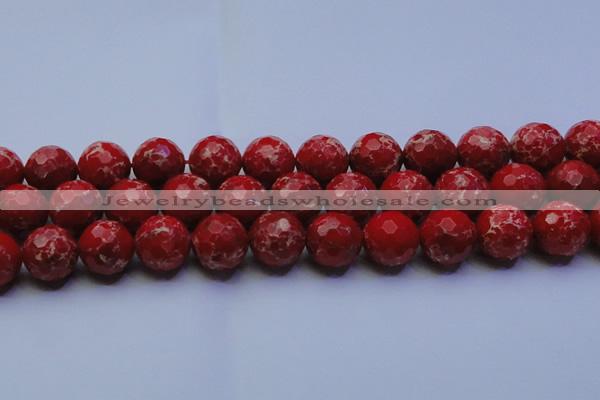 CDE2517 15.5 inches 20mm faceted round dyed sea sediment jasper beads