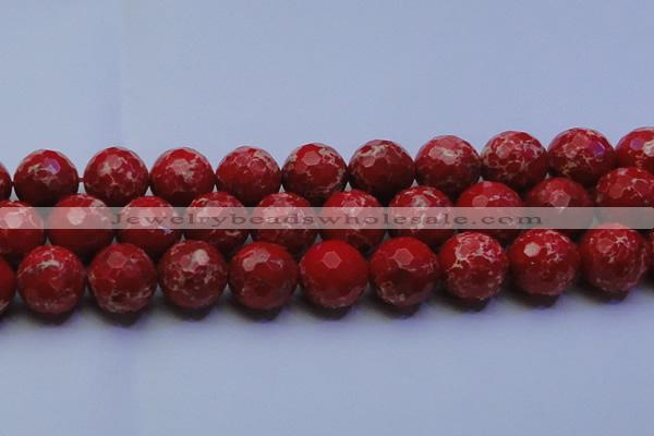 CDE2519 15.5 inches 24mm faceted round dyed sea sediment jasper beads