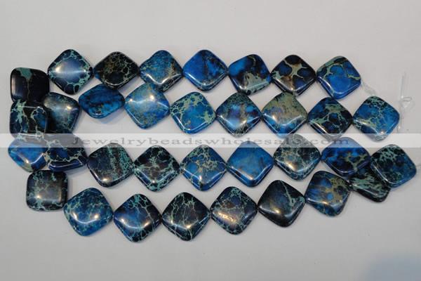 CDE252 15.5 inches 20*20mm diamond dyed sea sediment jasper beads