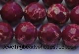 CDE2521 15.5 inches 14mm faceted round dyed sea sediment jasper beads