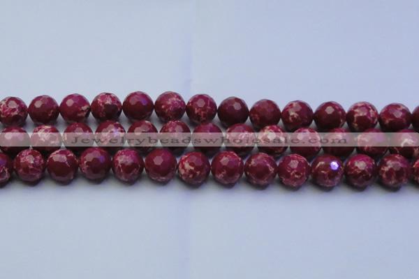 CDE2521 15.5 inches 14mm faceted round dyed sea sediment jasper beads