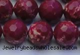 CDE2522 15.5 inches 16mm faceted round dyed sea sediment jasper beads