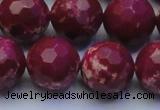 CDE2523 15.5 inches 18mm faceted round dyed sea sediment jasper beads