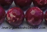 CDE2526 15.5 inches 24mm faceted round dyed sea sediment jasper beads