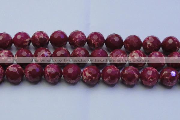 CDE2526 15.5 inches 24mm faceted round dyed sea sediment jasper beads