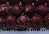 CDE2528 15.5 inches 14mm faceted round dyed sea sediment jasper beads