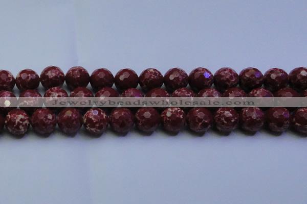 CDE2530 15.5 inches 18mm faceted round dyed sea sediment jasper beads