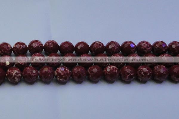 CDE2531 15.5 inches 20mm faceted round dyed sea sediment jasper beads