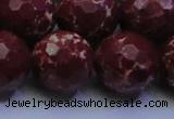 CDE2532 15.5 inches 22mm faceted round dyed sea sediment jasper beads