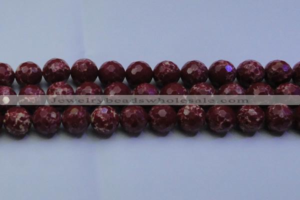 CDE2532 15.5 inches 22mm faceted round dyed sea sediment jasper beads