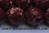 CDE2533 15.5 inches 24mm faceted round dyed sea sediment jasper beads