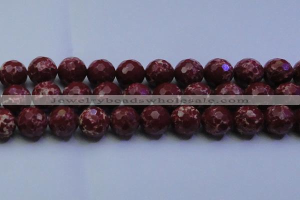 CDE2533 15.5 inches 24mm faceted round dyed sea sediment jasper beads