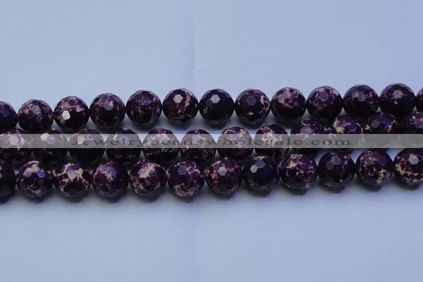 CDE2538 15.5 inches 20mm faceted round dyed sea sediment jasper beads