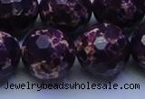 CDE2540 15.5 inches 24mm faceted round dyed sea sediment jasper beads